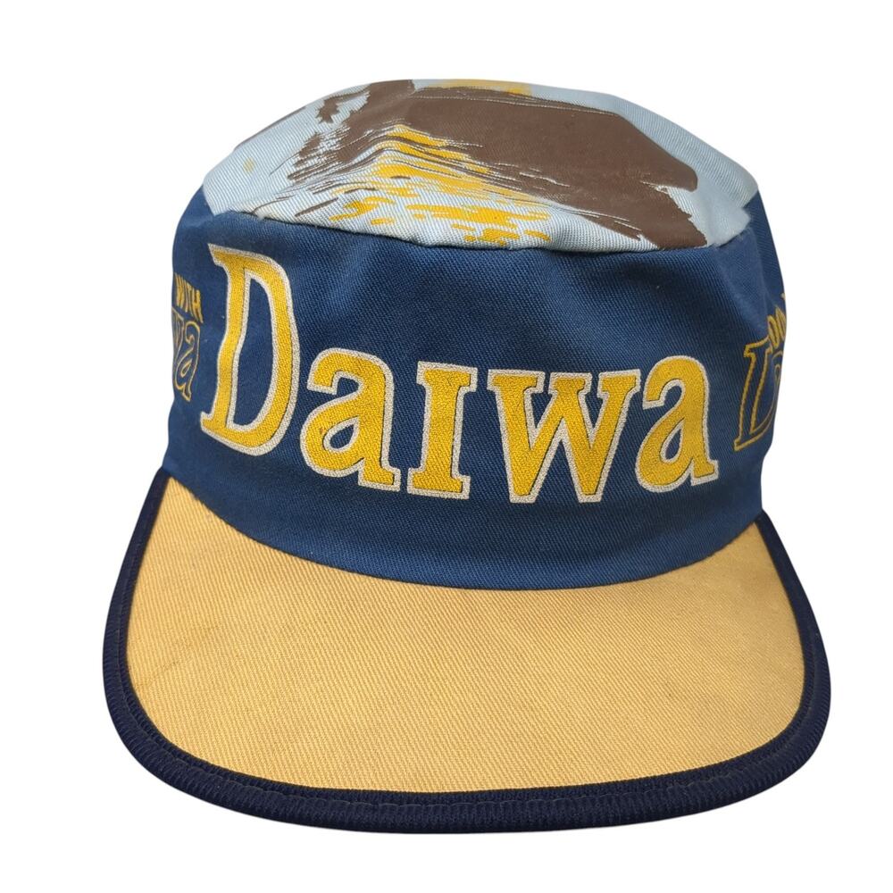 Vintage Hook Up With Daiwa Painter's Cap Hat Blue Yellow Vintage Hook Up